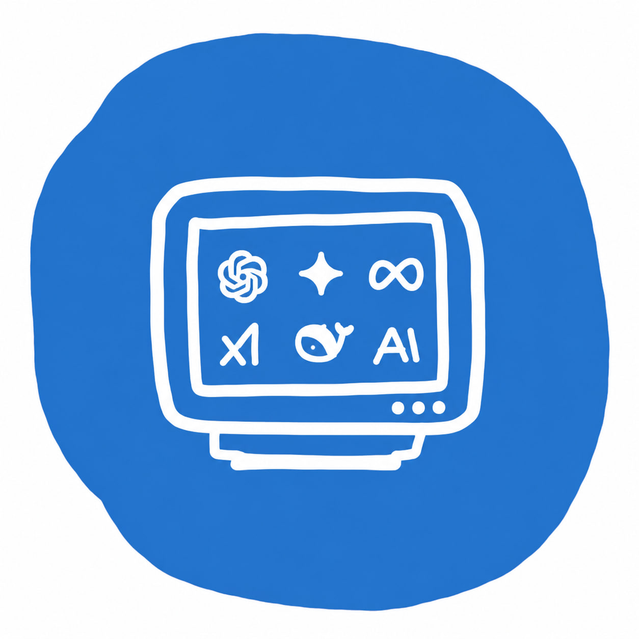 Agent Zero, a hand-drawn blue blob containing a white retro monitor